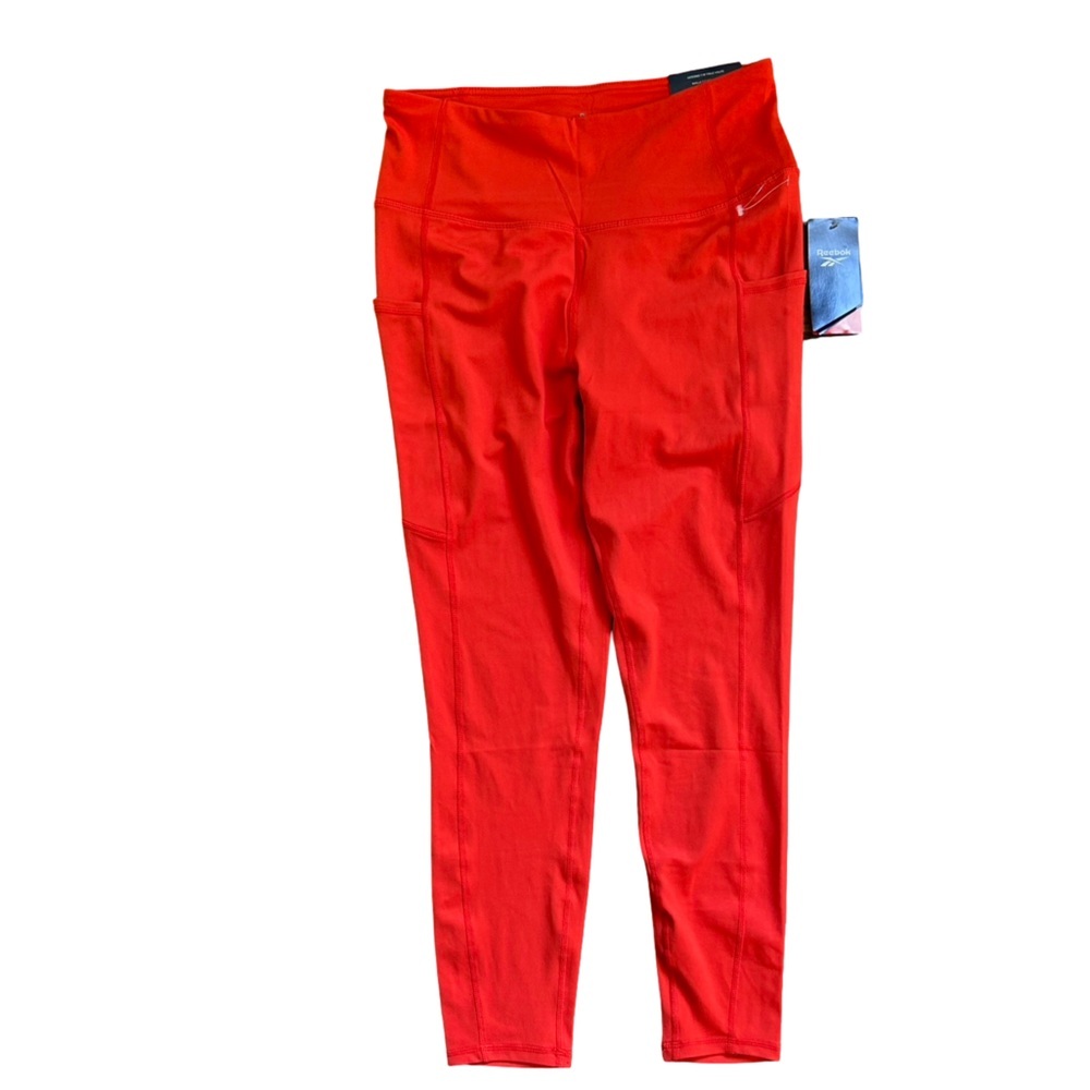 Reebok 7/8 red high rise leggings New With Tags Size L - Picture 9 of 10
